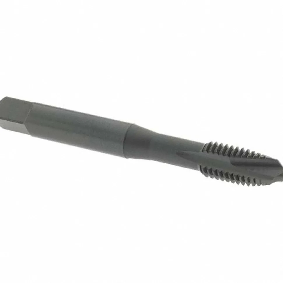 Spiral Point Tap: M8x1.25 Metric, 3 Flutes, Plug Chamfer, 6H Class of Fit, HSS-E Vanadium, Steam Oxide Coated
