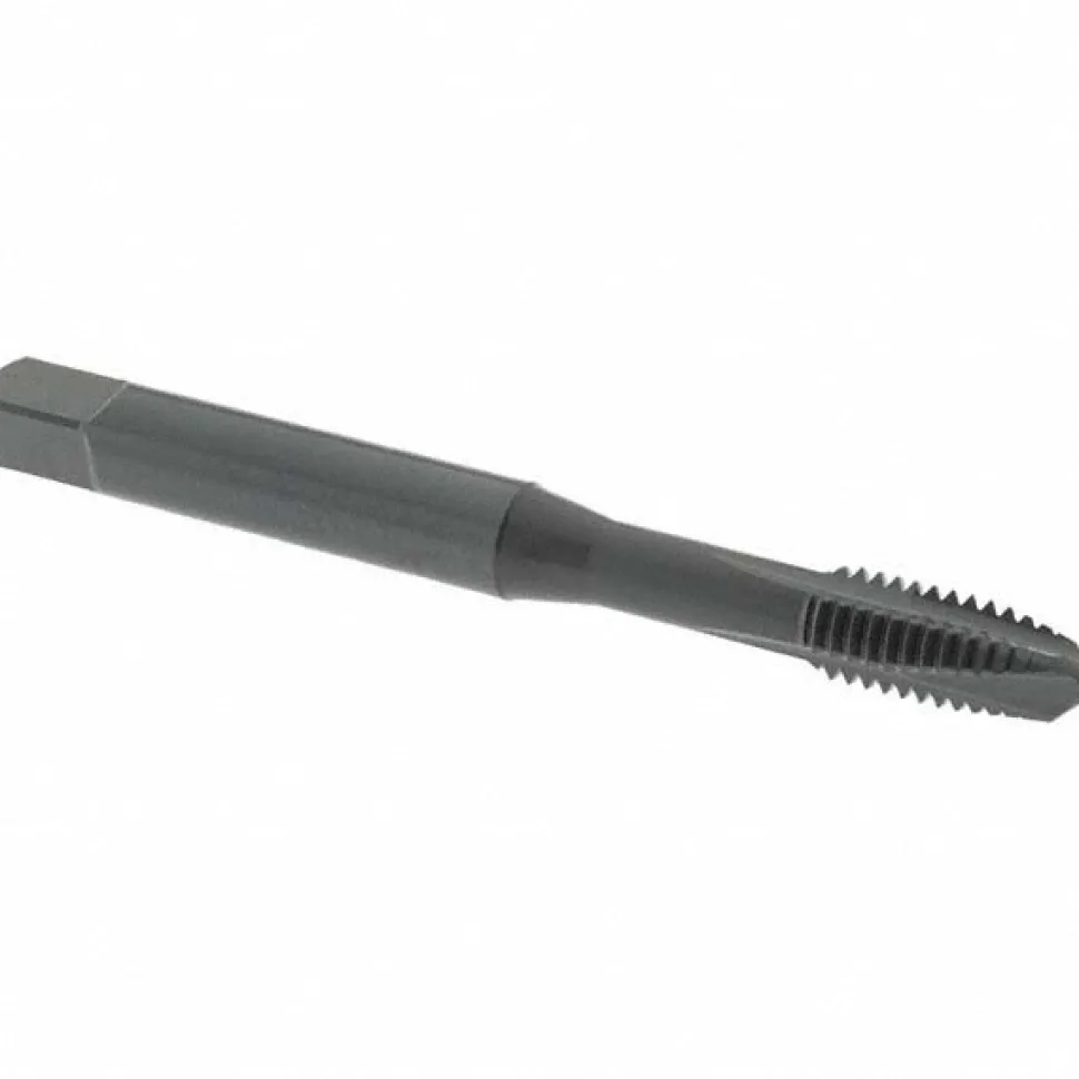Spiral Point Tap: M6x1 Metric, 3 Flutes, Plug Chamfer, 6H Class of Fit, HSS-E Vanadium, Steam Oxide Coated