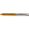 Spiral Point Tap: 1/4-20 UNC, 2 Flutes, Plug Chamfer, 3B Class of Fit, HSS, TiN Coated