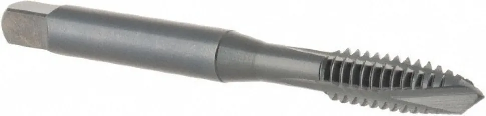 Spiral Point Tap: 1/4-20 UNC, 3 Flutes, Plug Chamfer, 3B Class of Fit, HSS-E Vanadium, Steam Oxide Coated