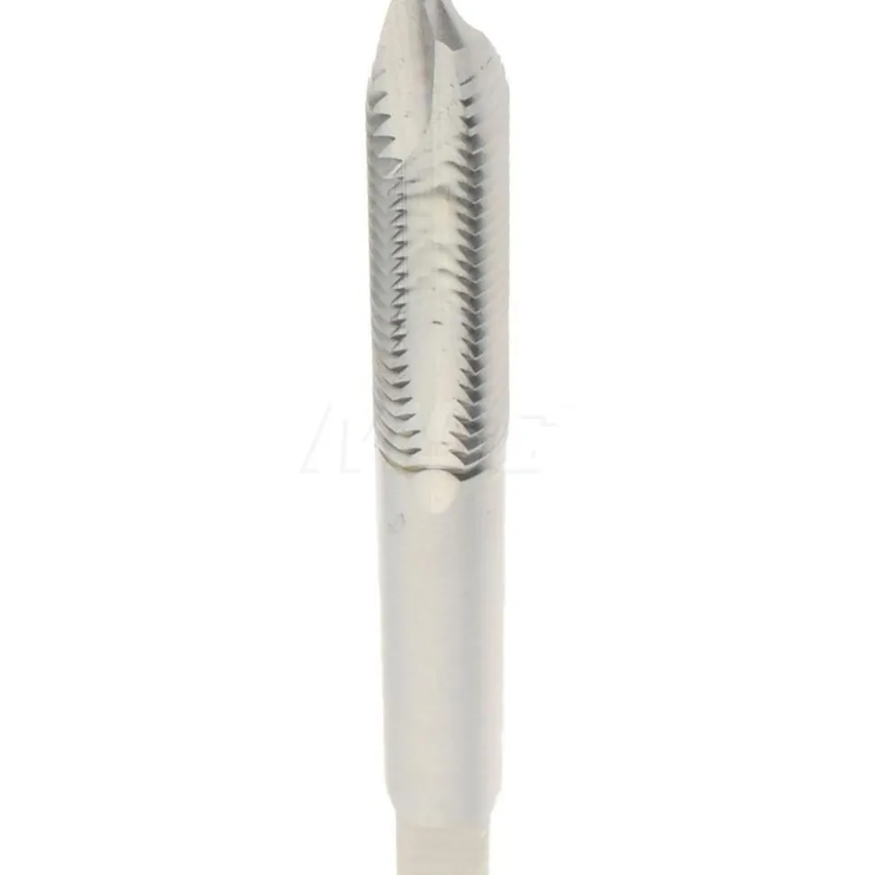 Spiral Point Tap: #10-24 UNC, 2 Flutes, Plug Chamfer, 2B/3B Class of Fit, HSS, Bright/Uncoated Coated