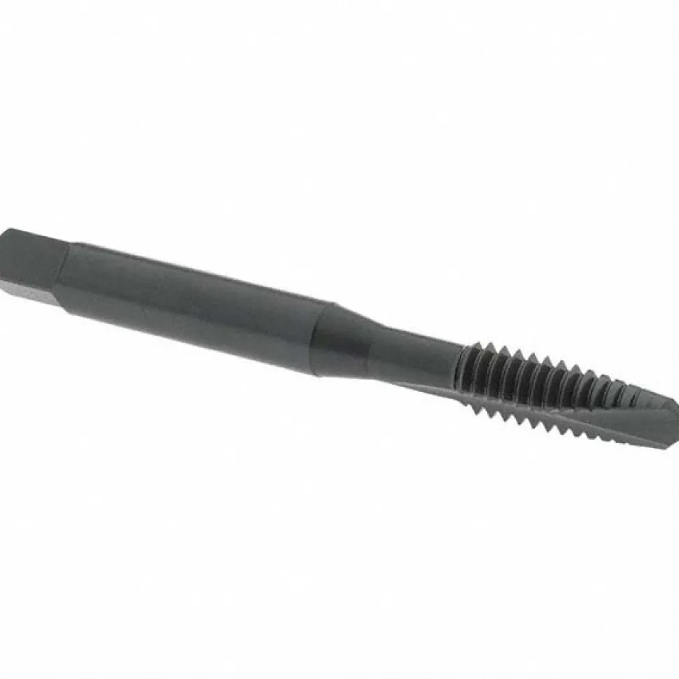 Spiral Point Tap: 1/4-20 UNC, 2 Flutes, Plug Chamfer, 2B Class of Fit, HSS, Steam Oxide Coated