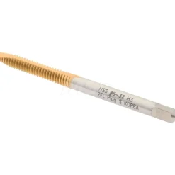 Spiral Point Tap: #6-32 UNC, 2 Flutes, Plug Chamfer, 2B Class of Fit, HSS, TiN Coated