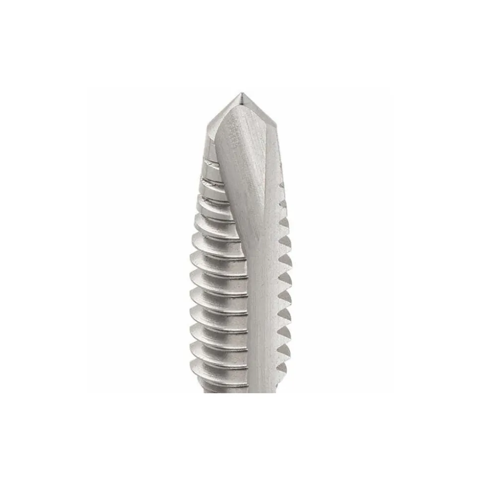 Spiral Point Tap: 1/4-20 UNC, 2 Flutes, Plug Chamfer, 3B Class of Fit, HSS, Bright/Uncoated Coated
