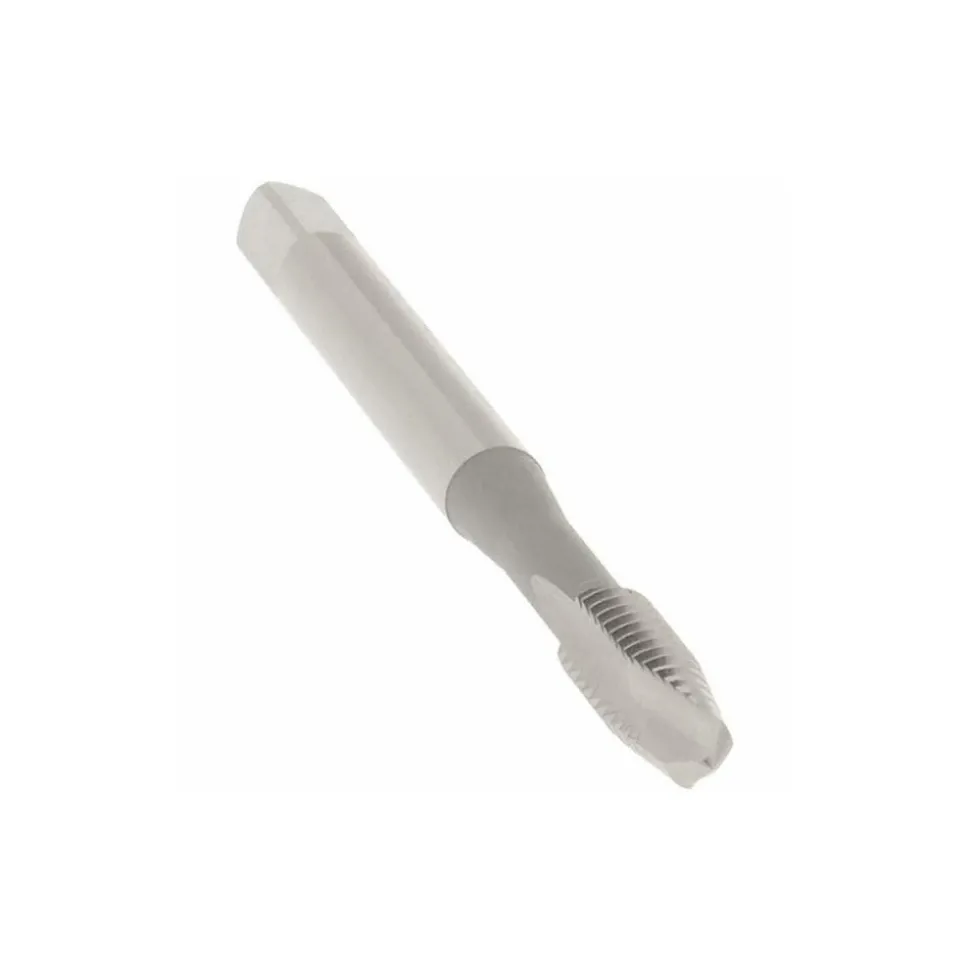 Spiral Point Tap: #8-32 UNC, 2 Flutes, Plug Chamfer, 2B Class of Fit, HSS, Bright/Uncoated Coated