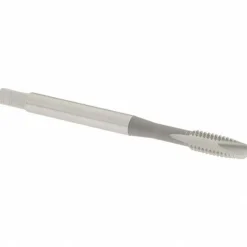 Spiral Point Tap: #8-32 UNC, 2 Flutes, Plug Chamfer, 2B Class of Fit, HSS, Bright/Uncoated Coated