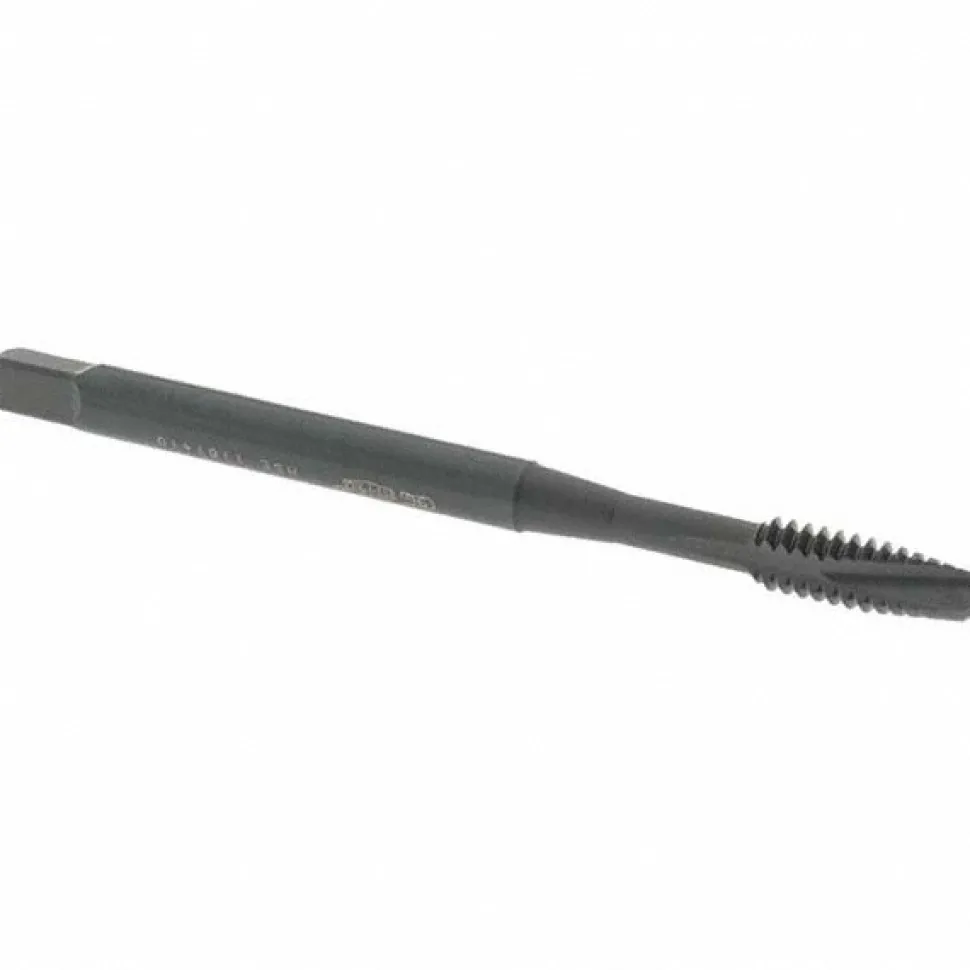 Spiral Point Tap: #6-32 UNC, 2 Flutes, Plug Chamfer, 2B Class of Fit, HSS-E Vanadium, Steam Oxide Coated
