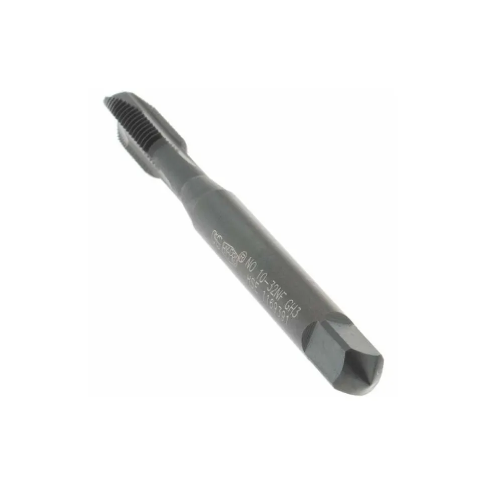 Spiral Point Tap: #10-32 UNF, 3 Flutes, Plug Chamfer, 2B Class of Fit, HSS-E Vanadium, Steam Oxide Coated