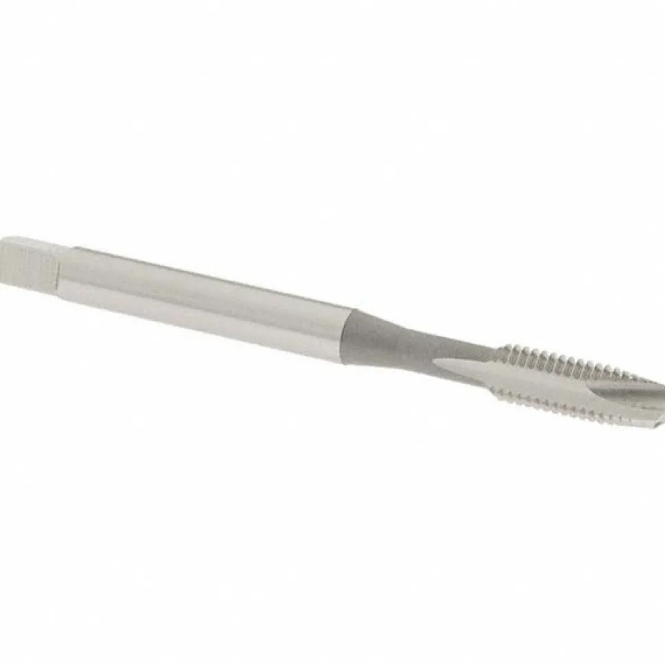 Spiral Point Tap: #10-32 UNF, 2 Flutes, Plug Chamfer, 2B Class of Fit, HSS, Bright/Uncoated Coated