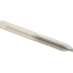 Spiral Point Tap: 1/4-28 UNF, 2 Flutes, Plug Chamfer, 3B Class of Fit, HSS, Bright/Uncoated Coated