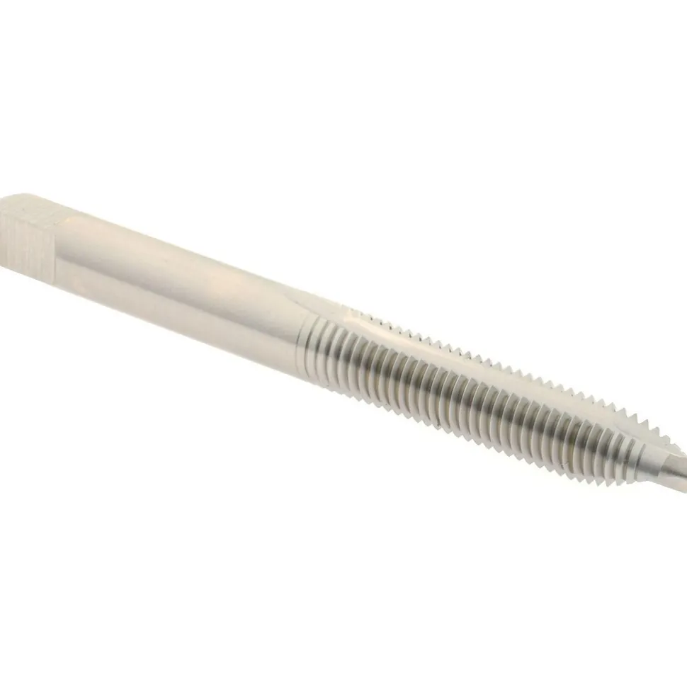 Spiral Point Tap: 1/4-28 UNF, 2 Flutes, Plug Chamfer, 3B Class of Fit, HSS, Bright/Uncoated Coated