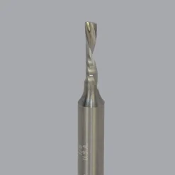 Spiral Router Bit: 1/8" Dia, 1/2" LOC, 1/4" Shank Dia, 1 Flute, Downcut