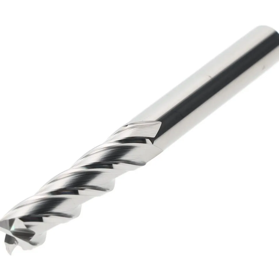 Square End Mill: 3/8" Dia, 1-3/4" LOC, 4 Flute, Solid Carbide