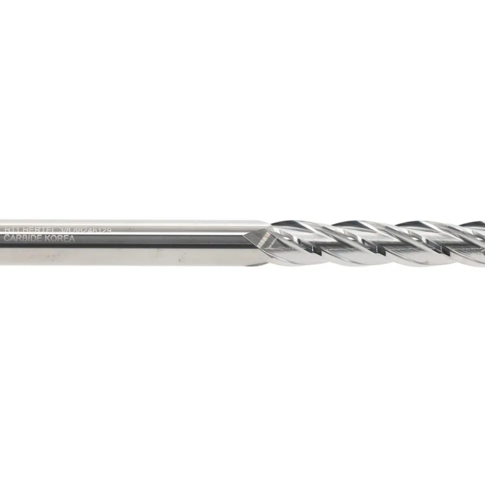 Square End Mill: 3/8" Dia, 1-3/4" LOC, 4 Flute, Solid Carbide