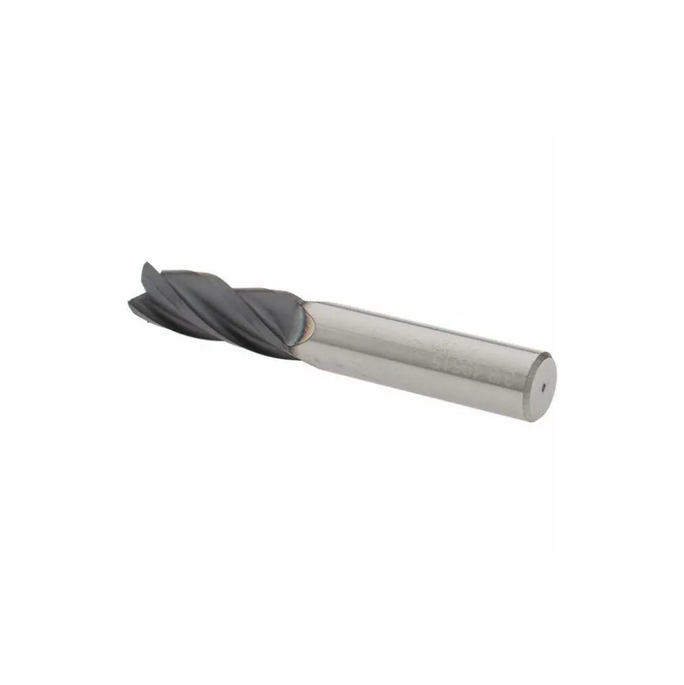 Square End Mill: 3/8" Dia, 1" LOC, 4 Flute, Solid Carbide