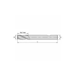 Square End Mill: 3/32" Dia, 3/8" LOC