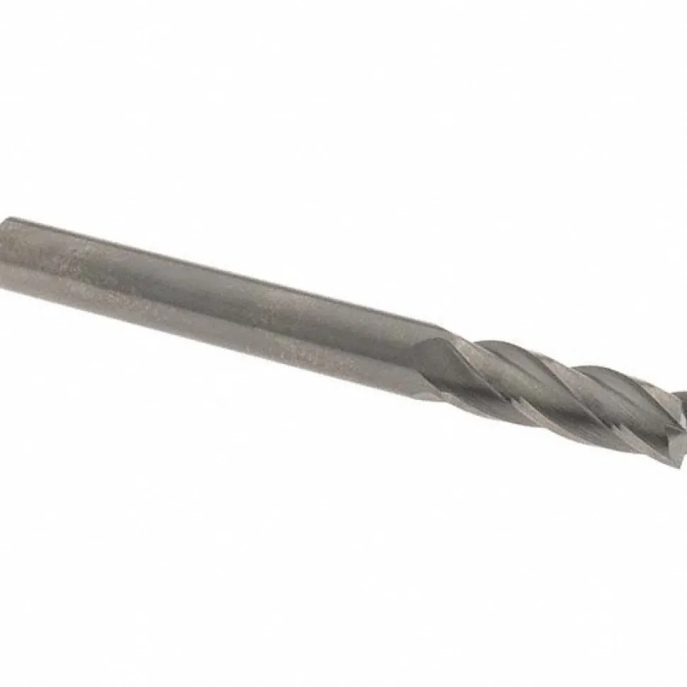 Square End Mill: 1/4" Dia, 3/4" LOC, 4 Flute, Solid Carbide