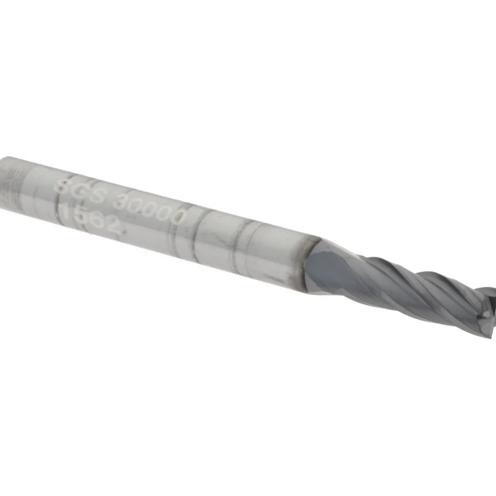 Square End Mill: 5/32" Dia, 1/2" LOC, 4 Flute, Solid Carbide