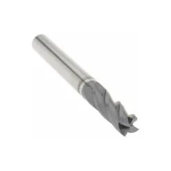 Square End Mill: 1/4" Dia, 3/4" LOC, 4 Flute, Solid Carbide