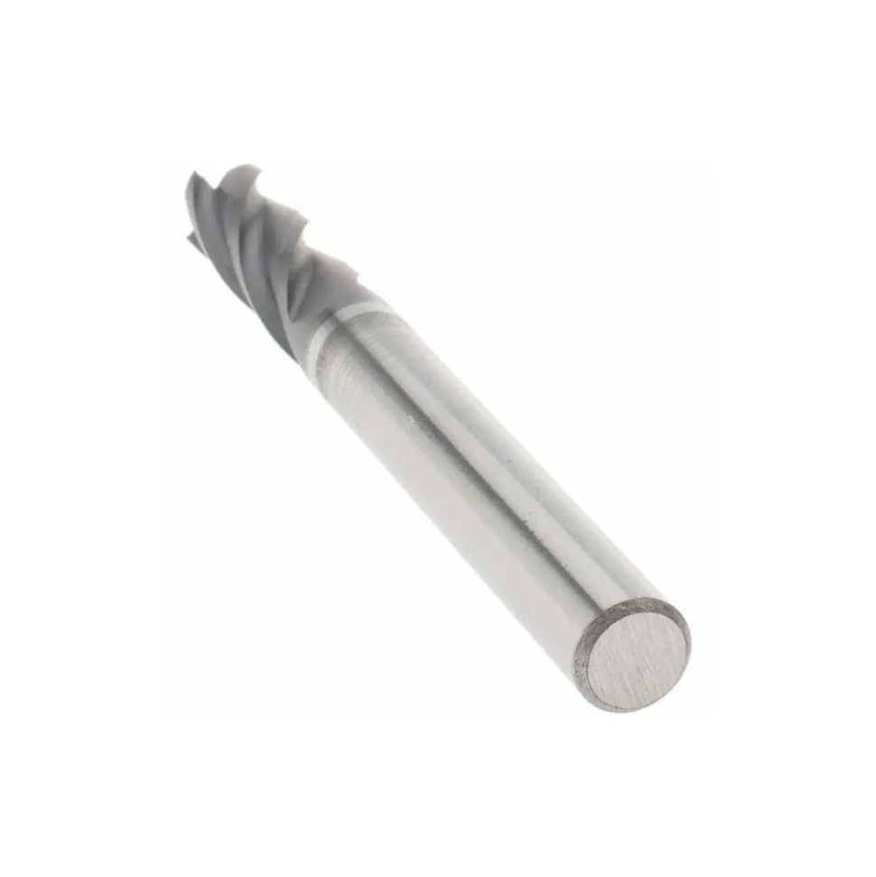 Square End Mill: 1/4" Dia, 3/4" LOC, 4 Flute, Solid Carbide