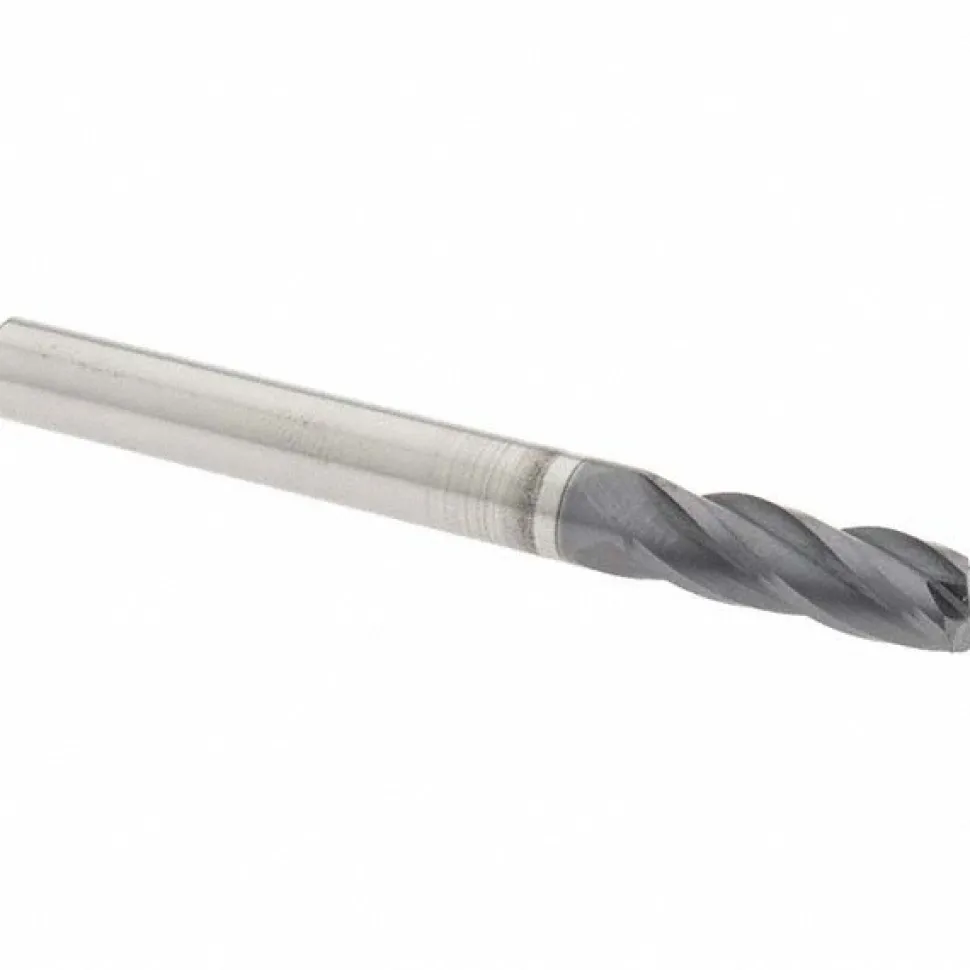 Square End Mill: 1/4" Dia, 3/4" LOC, 4 Flute, Solid Carbide