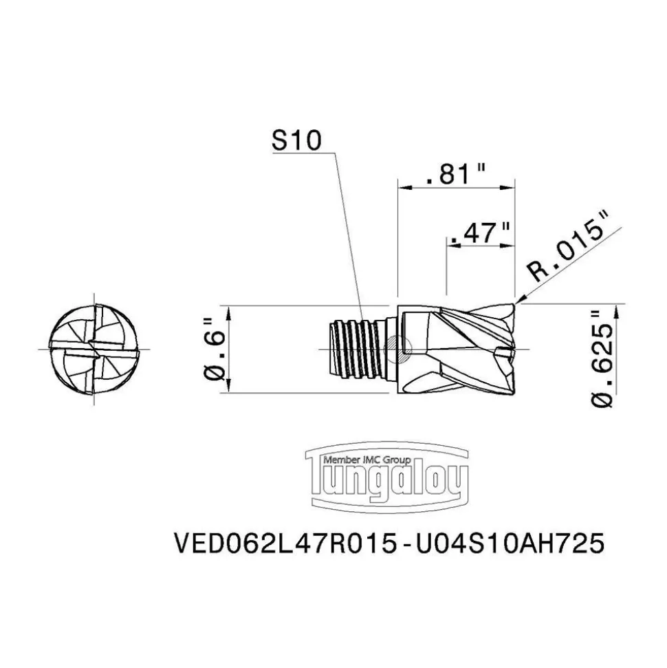 Square End Mill Head