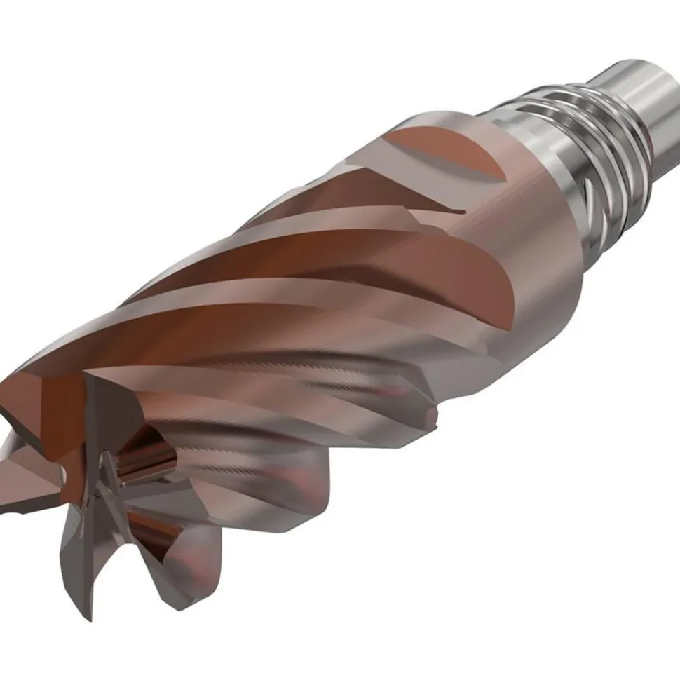 Square End Mill Heads; Mill Dia (Inch): 3/8; Mill Dia (Decimal Inch): 0.3750; Number of Flutes: 6; Length of Cut (Decimal Inch): 0.5625; Length of Cut (Inch): 9/16; Connection Type: E10; Overall Length (mm): 32.2000; Overall Length (Decimal Inch): 1.2677; Material: Solid Carbide