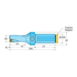 Square End Mill Heads: Mill Diameter (Decimal Inch): 0.6250; Mill Diameter (mm): 15.88; Length of Cut (mm): 9.91