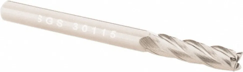 Square End Mill: 1/8" Dia, 1/2" LOC