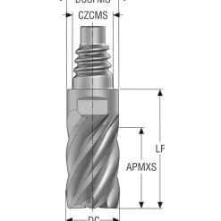 Square End Mill Heads; Mill Dia (Inch): 1; Mill Dia (Decimal Inch): 1.0000; Number of Flutes: 6; Length of Cut (Decimal Inch): 1.5000; Length of Cut (Inch): 1-1/2; Connection Type: E25; Overall Length (mm): 74.3000; Overall Length (Decimal Inch): 2.9252; Material: Solid Carbide