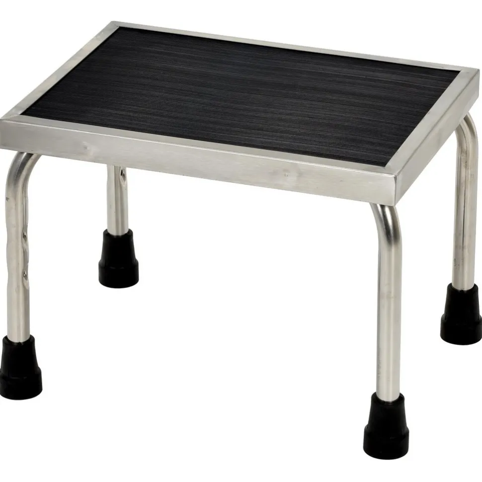 Stainless Steel Foot Stool: 11-1/4 In. x 15 In. x 11 In. 250 Lb. Capacity Silver