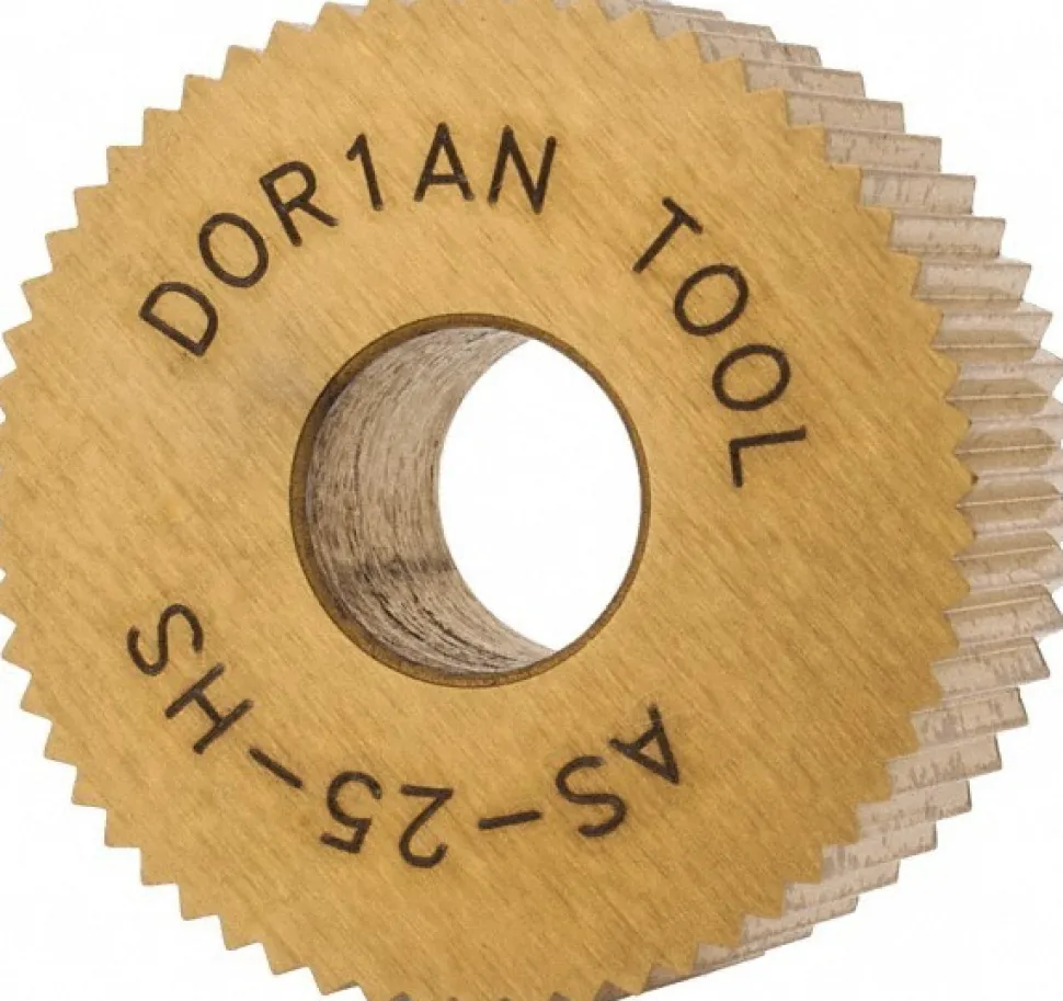 Standard Knurl Wheel: 3/4" Dia, 90 ° Tooth Angle, 25 TPI, Straight, High Speed Steel