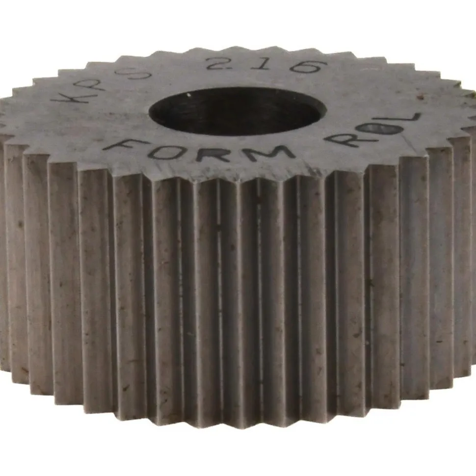 Standard Knurl Wheel: 3/4" Dia, 90 ° Tooth Angle, 16 TPI, Straight, High Speed Steel