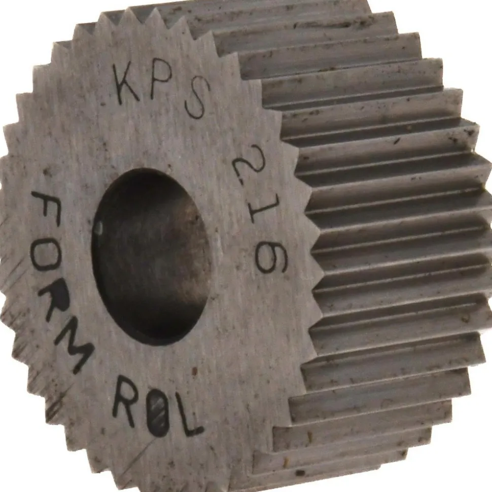 Standard Knurl Wheel: 3/4" Dia, 90 ° Tooth Angle, 16 TPI, Straight, High Speed Steel