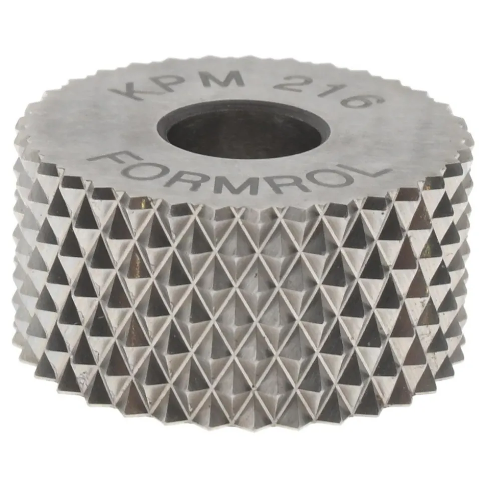 Standard Knurl Wheel: 3/4" Dia, 90 ° Tooth Angle, 16 TPI, Diamond, High Speed Steel