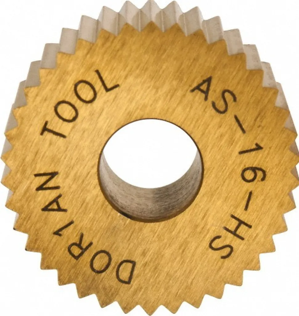 Standard Knurl Wheel: 3/4" Dia, 90 ° Tooth Angle, 16 TPI, Straight, High Speed Steel
