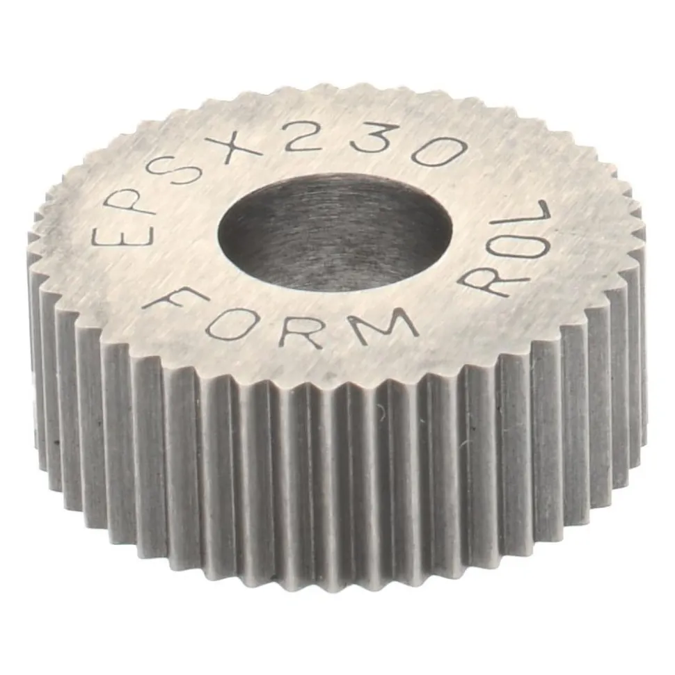 Standard Knurl Wheel: 1/2" Dia, 90 ° Tooth Angle, 30 TPI, Straight, Cobalt