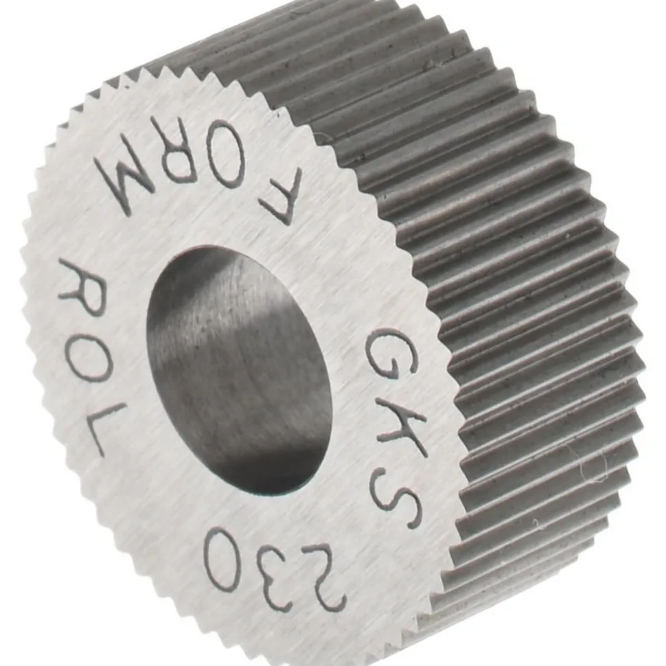 Standard Knurl Wheel: 5/8" Dia, 90 ° Tooth Angle, 30 TPI, Straight, High Speed Steel