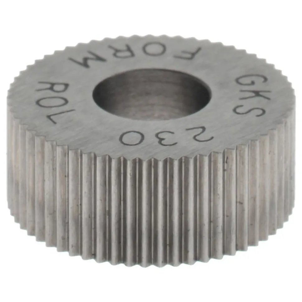 Standard Knurl Wheel: 5/8" Dia, 90 ° Tooth Angle, 30 TPI, Straight, High Speed Steel