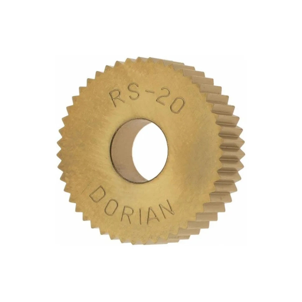 Standard Knurl Wheel: 3/4" Dia, 90 ° Tooth Angle, 20 TPI, Straight, High Speed Steel