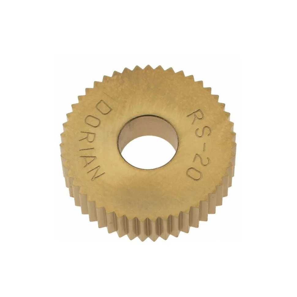 Standard Knurl Wheel: 3/4" Dia, 90 ° Tooth Angle, 20 TPI, Straight, High Speed Steel