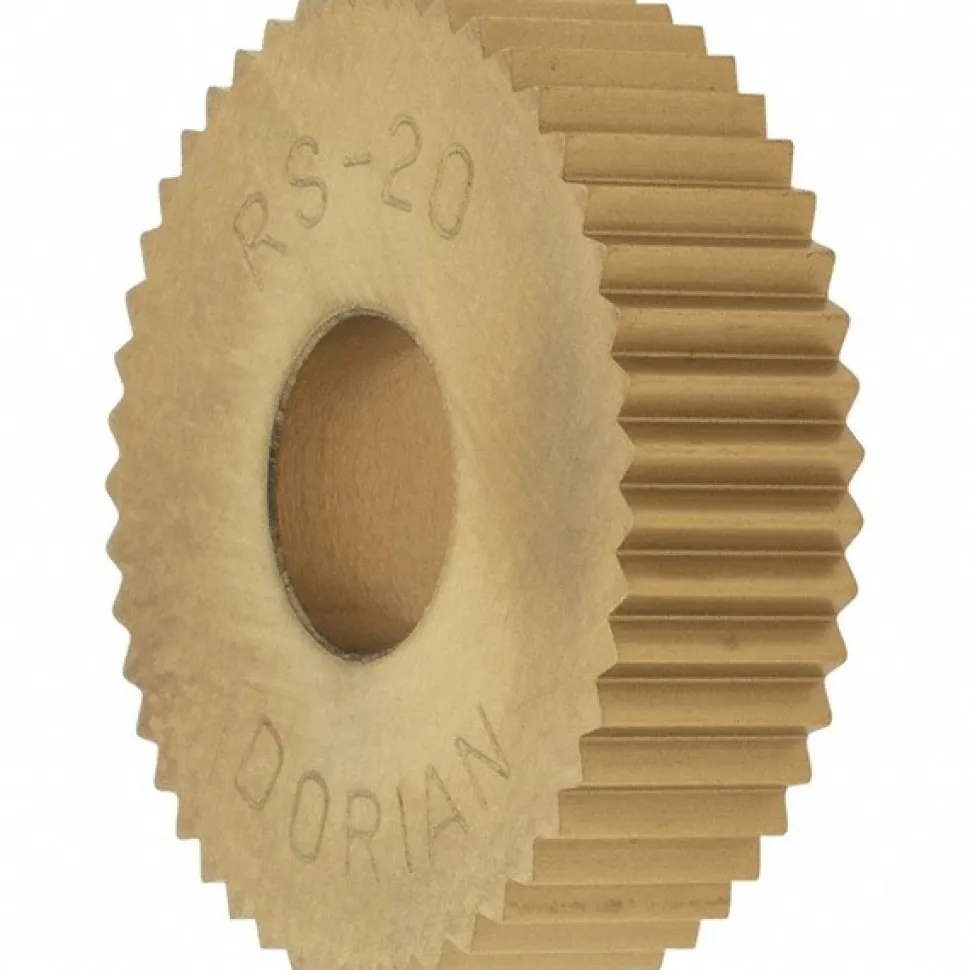 Standard Knurl Wheel: 3/4" Dia, 90 ° Tooth Angle, 20 TPI, Straight, High Speed Steel