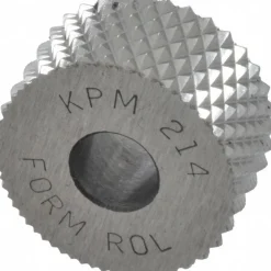Standard Knurl Wheel: 3/4" Dia, 90 ° Tooth Angle, 14 TPI, Diamond, High Speed Steel