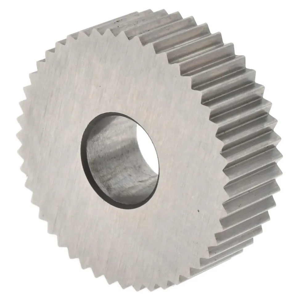 Standard Knurl Wheel: 3/4" Dia, 90 ° Tooth Angle, 20 TPI, Straight, High Speed Steel