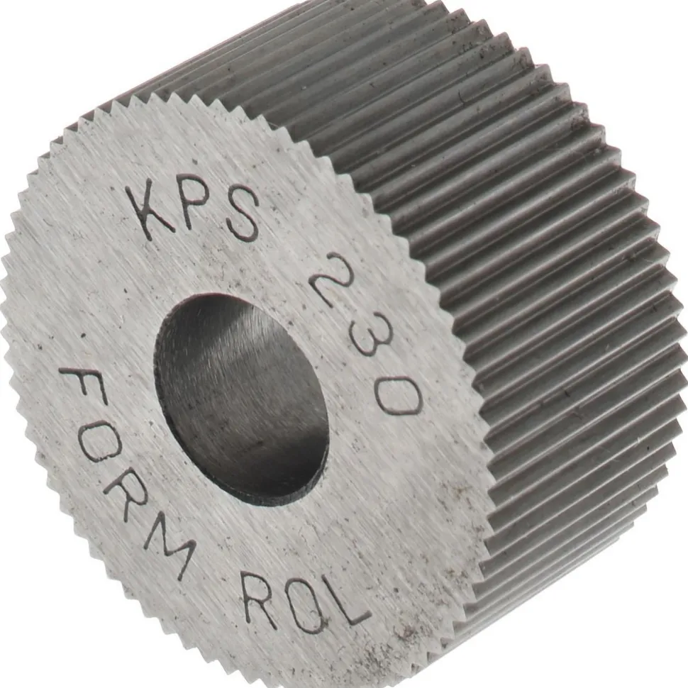 Standard Knurl Wheel: 3/4" Dia, 90 ° Tooth Angle, 30 TPI, Straight, High Speed Steel