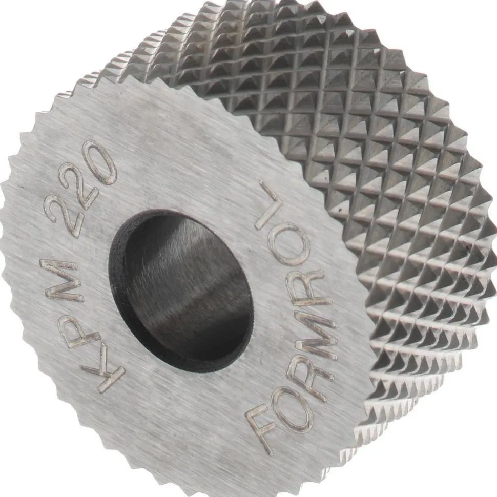 Standard Knurl Wheel: 3/4" Dia, 90 ° Tooth Angle, 20 TPI, Diamond, High Speed Steel