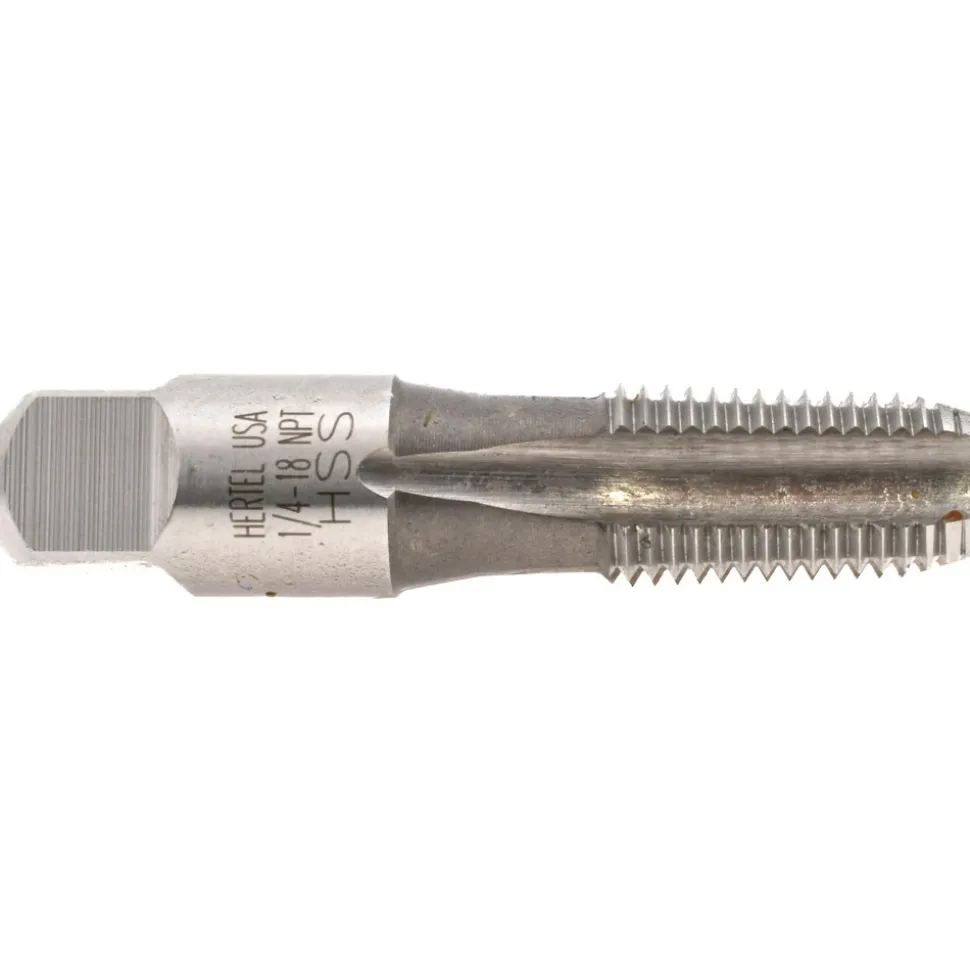 Standard Pipe Tap: 1/4-18, NPT, 4 Flutes, High Speed Steel, Bright/Uncoated