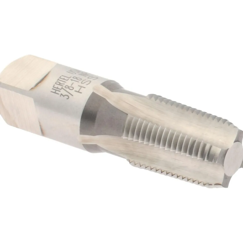 Standard Pipe Tap: 3/8-18, NPT, 4 Flutes, High Speed Steel, Bright/Uncoated
