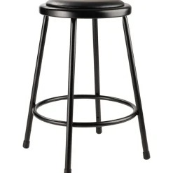 Stationary Stools; Type: Fixed Height Stool; Base Type: Steel; Overall Height: 24; 24 in; Overall Height (Inch): 24; 24 in; Width (Inch): 15 in; Depth (Inch): 15 in; Seat Material: Vinyl; Seat Shape: Round; Seat Color: Black; Seat Adjustment Type: Fixed; Weight Capacity: 300 lb; Base Color: Black