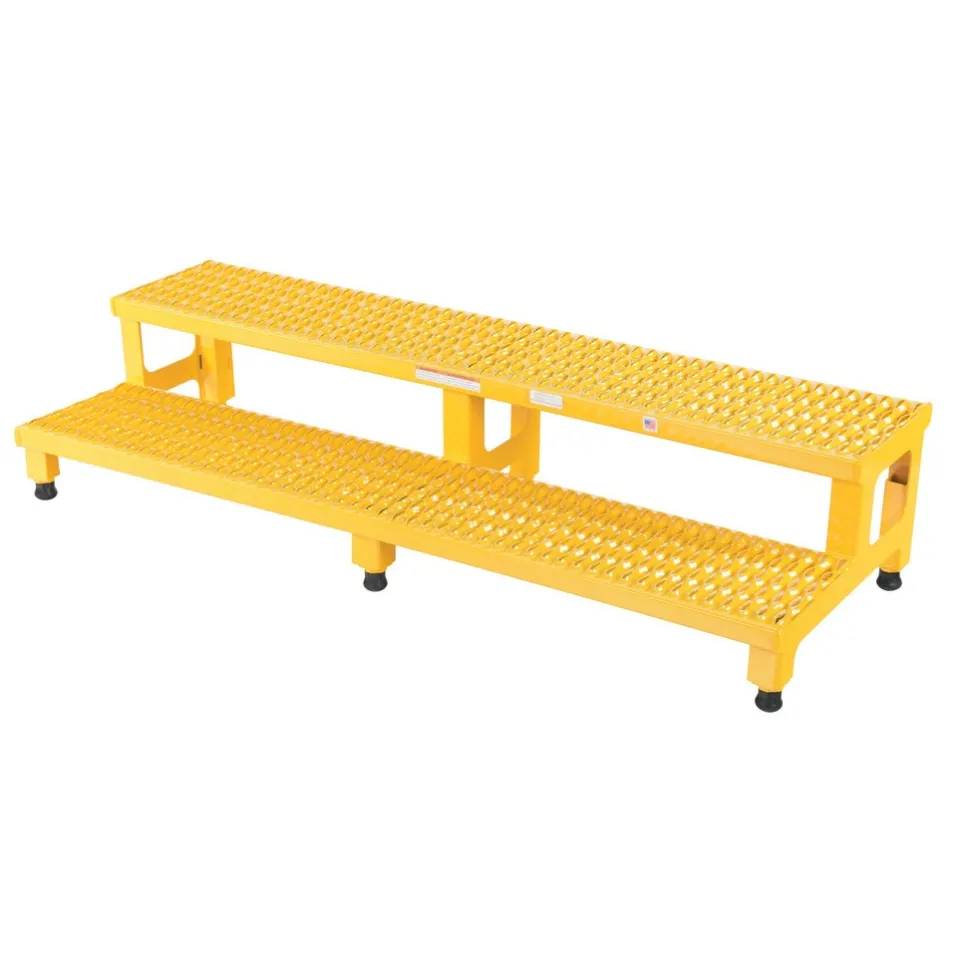 Steel Adjustable Step Mate Stand: 2 Step 22-7/8 In. x 59-3/4 In. x 15-1/4 In. 500 Lb. Capacity Yellow